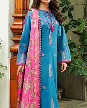 Zellbury Turquoise Khaddar Suit- Pakistani Winter Clothing