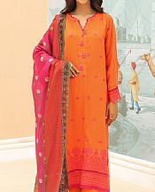 Zellbury Bright Orange Khaddar Suit- Pakistani Winter Clothing