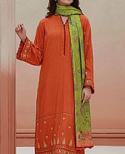 Zellbury Orange Viscose Suit- Pakistani Winter Dress