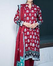 Zellbury Maroon Khaddar Suit (2 Pcs)- Pakistani Winter Dress