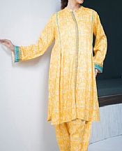 Zellbury Yellow Cotail Suit (2 Pcs)- Pakistani Winter Dress
