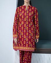 Zellbury Wine Red Khaddar Suit (2 Pcs)- Pakistani Winter Dress