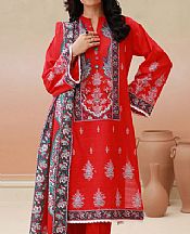 Zellbury Torch Red Khaddar Suit- Pakistani Winter Dress