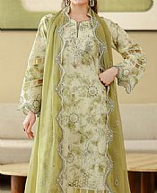 Off White/Pale Olive Cotton Suit
