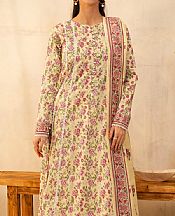 Zellbury Cream Lawn Suit (2 pcs)- Pakistani Lawn Dress