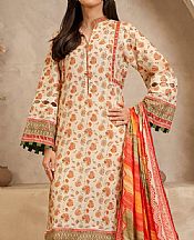 Zellbury Ivory Lawn Suit (2 pcs)- Pakistani Designer Lawn Suits