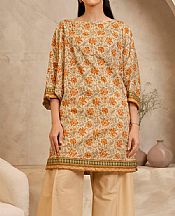 Zellbury Beige Lawn Suit (2 pcs)- Pakistani Lawn Dress