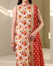 Zellbury Off White Lawn Suit (2 pcs)- Pakistani Lawn Dress