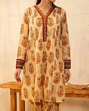 Zellbury Sand Gold Lawn Suit (2 pcs)- Pakistani Designer Lawn Suits