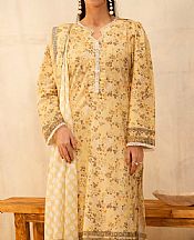 Zellbury Sand Gold Lawn Suit (2 pcs)- Pakistani Designer Lawn Suits