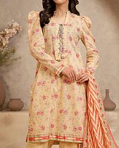 Zellbury Cream Lawn Suit- Pakistani Designer Lawn Suits