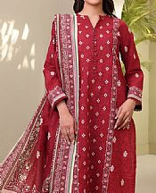Zellbury Vivid Burgundy Lawn Suit- Pakistani Designer Lawn Suits