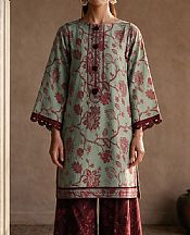 Zellbury Sea Mist/Wine Lawn Suit (2 pcs)- Pakistani Designer Lawn Suits