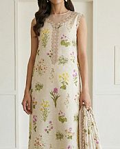 Zellbury Off White Lawn Suit- Pakistani Designer Lawn Suits