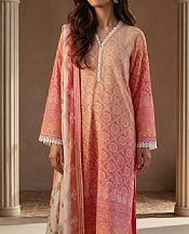 Zellbury Peach/Pink Lawn Suit- Pakistani Lawn Dress