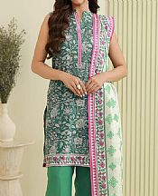 Zellbury Green Lawn Suit (2 pcs)- Pakistani Designer Lawn Suits