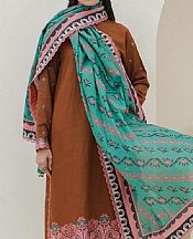 Zellbury Brown Khaddar Suit- Pakistani Winter Dress
