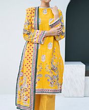 Zellbury Golden Yellow Khaddar Suit (2 Pcs)- Pakistani Winter Clothing