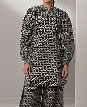 Zellbury Black/Off White Lawn Suit (2 pcs)- Pakistani Designer Lawn Suits
