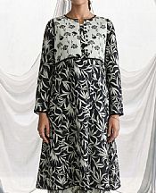 Zellbury Black/Off White Lawn Suit (2 pcs)- Pakistani Designer Lawn Suits