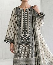 Zellbury Off White/Black Lawn Suit- Pakistani Designer Lawn Suits