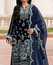 Zellbury Navy Blue Velvet Suit- Pakistani Winter Dress