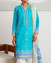 Zellbury Turquoise Cambric Suit (2 Pcs)- Pakistani Winter Dress