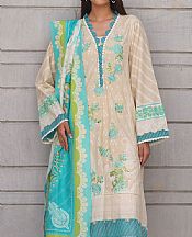 Zellbury Ivory/Turquoise Cambric Suit (2 Pcs)- Pakistani Winter Dress