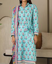 Zellbury Turquoise Cambric Suit (2 Pcs)- Pakistani Winter Dress
