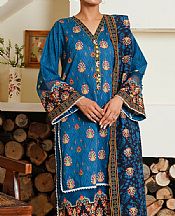 Zellbury Teal Blue Cambric Suit- Pakistani Winter Clothing