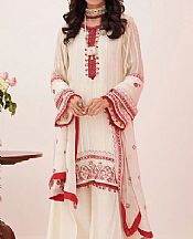 Zellbury Off-white Net Suit- Pakistani Designer Chiffon Suit