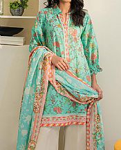 Zellbury Sea Green Lawn Suit (2 Pcs)- Pakistani Designer Lawn Suits