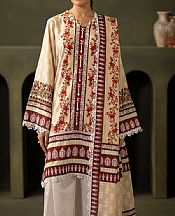 Zellbury Ivory/Maroon Khaddar Suit (2 Pcs)- Pakistani Winter Dress