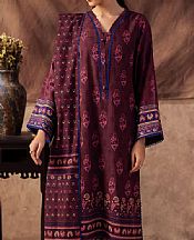 Zellbury Wine Red Khaddar Suit (2 Pcs)- Pakistani Winter Clothing