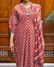 Zellbury Auburn Red Khaddar Suit (2 Pcs)- Pakistani Winter Dress