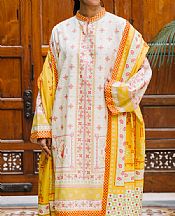 Zellbury Off-white/Yellow Khaddar Suit (2 Pcs)- Pakistani Winter Clothing