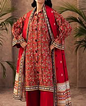 Zellbury Torch Red Khaddar Suit- Pakistani Winter Clothing