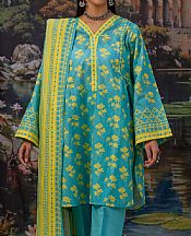 Zellbury Dark Turquoise Khaddar Suit- Pakistani Winter Dress