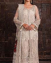 Zoya Fatima Off-white Net Suit- Pakistani Designer Chiffon Suit