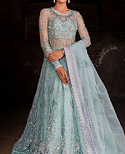 Zoya Fatima Baby Blue Net Suit- Pakistani Designer Chiffon Suit