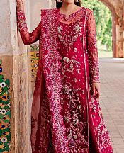 Zoya Fatima Crimson Net Suit- Pakistani Designer Chiffon Suit