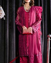 Afrozeh Magenta Organza Suit- Pakistani Designer Chiffon Suit