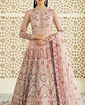 Akbar Aslam Tea Pink Net Suit- Pakistani Designer Chiffon Suit