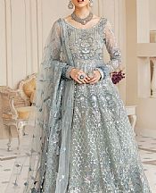 Akbar Aslam Grey Net Suit- Pakistani Designer Chiffon Suit