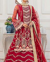 Akbar Aslam Crimson Net Suit- Pakistani Chiffon Dress
