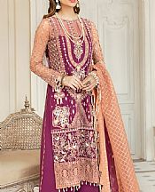 Akbar Aslam Plum Net Suit- Pakistani Designer Chiffon Suit