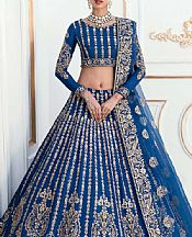 Akbar Aslam Royal Blue Raw Silk Suit- Pakistani Chiffon Dress