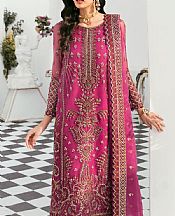 Akbar Aslam Hot Pink Organza Suit- Pakistani Designer Chiffon Suit