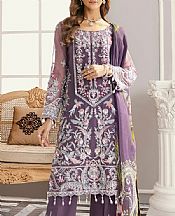 Royal Purple Organza Suit- Pakistani Designer Chiffon Suit