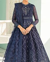 Akbar Aslam Navy Blue Net Suit- Pakistani Chiffon Dress